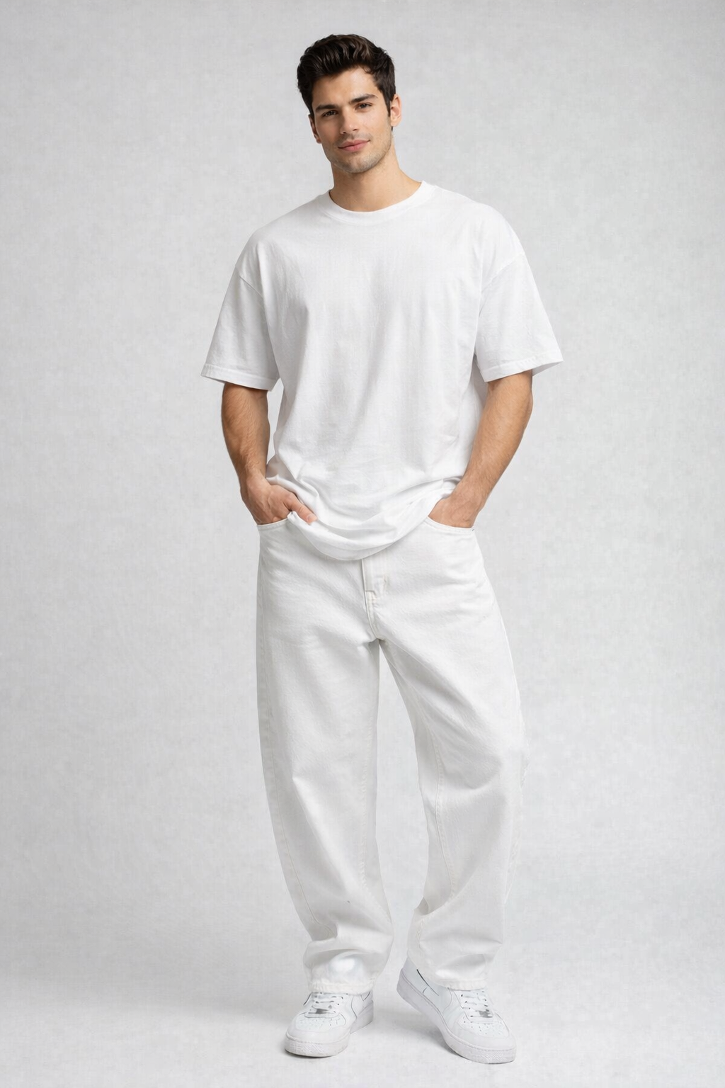 Jeans ballon white
