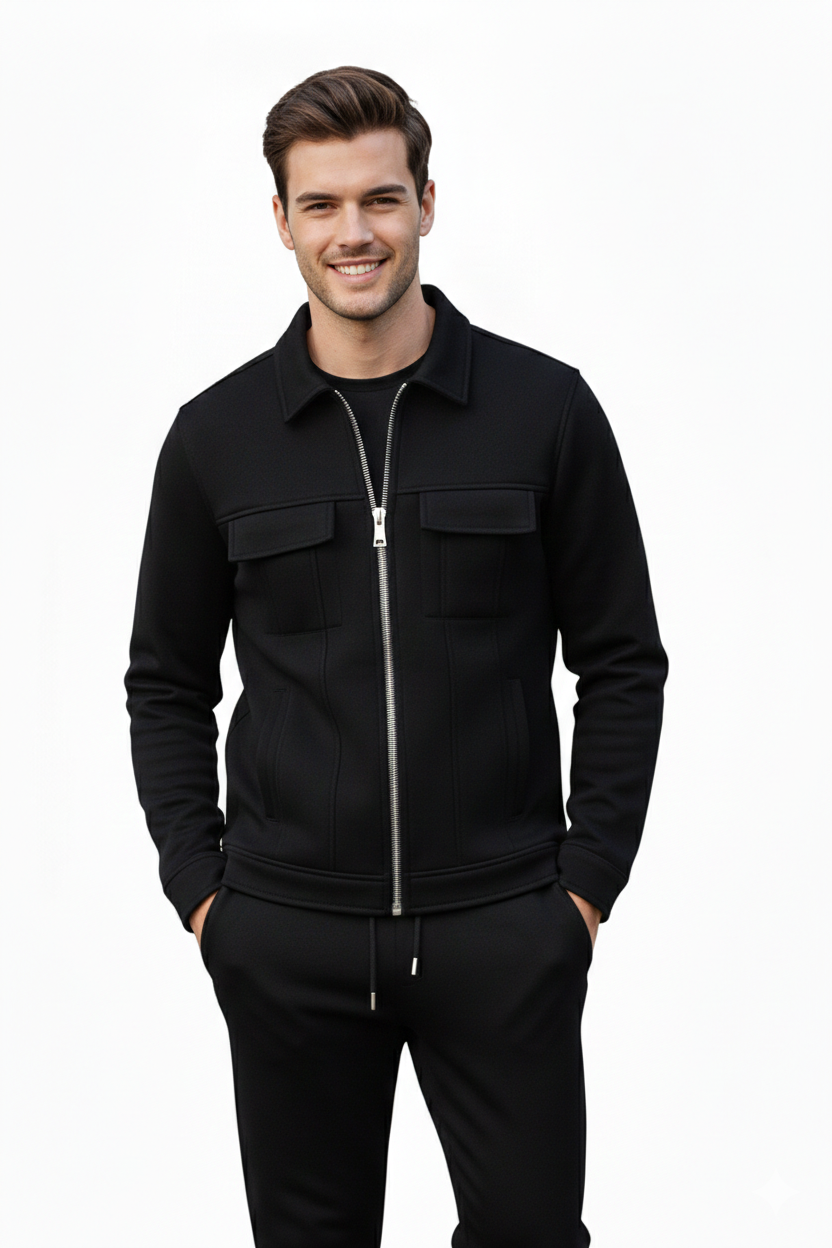 Coordinato frizip nero