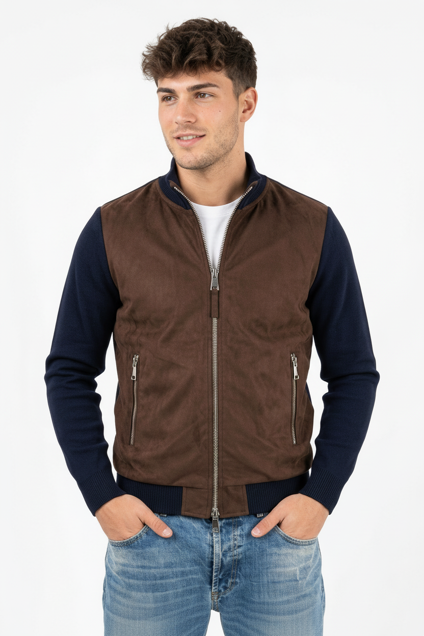 Giubbino ibrid bicolor blu