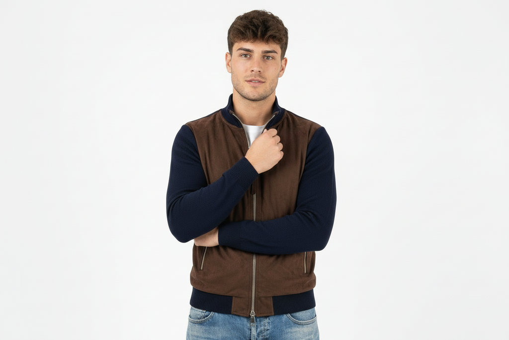 Giubbino ibrid bicolor blu