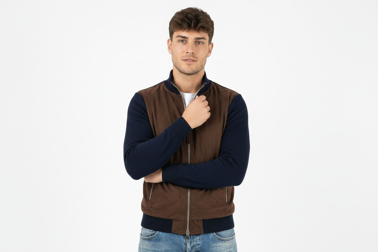 Giubbino ibrid bicolor blu