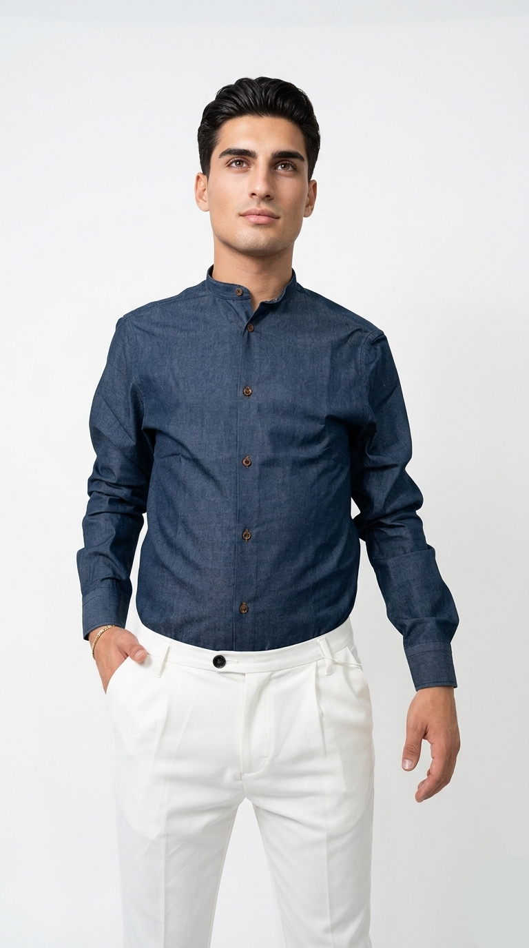 Camicia Corea blu