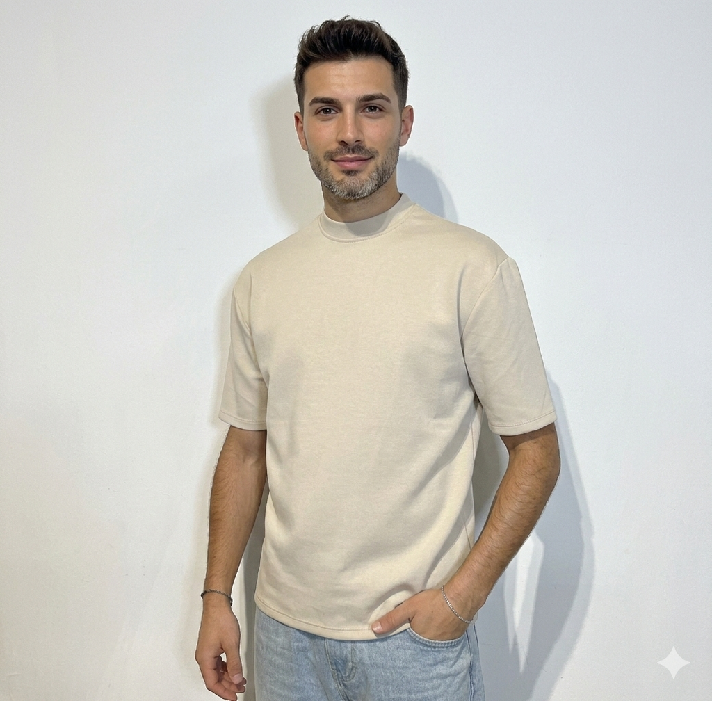T-shirt felp beige
