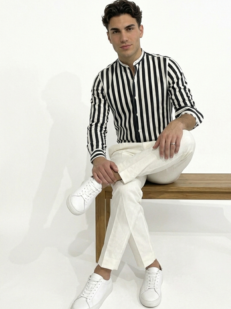 Camicia Righe Nere