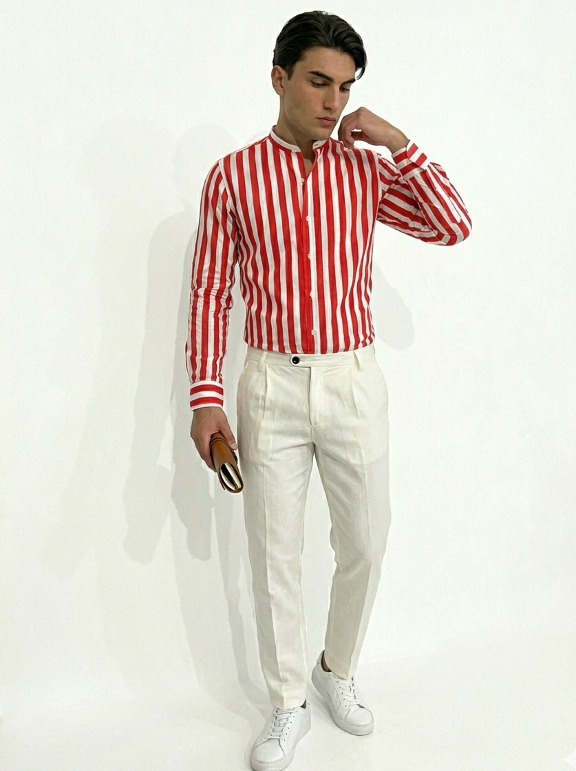 Camicia Righe Rosse