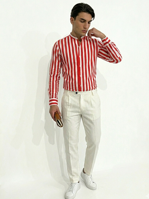 Camicia Righe Rosse
