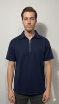 Polo zip blue