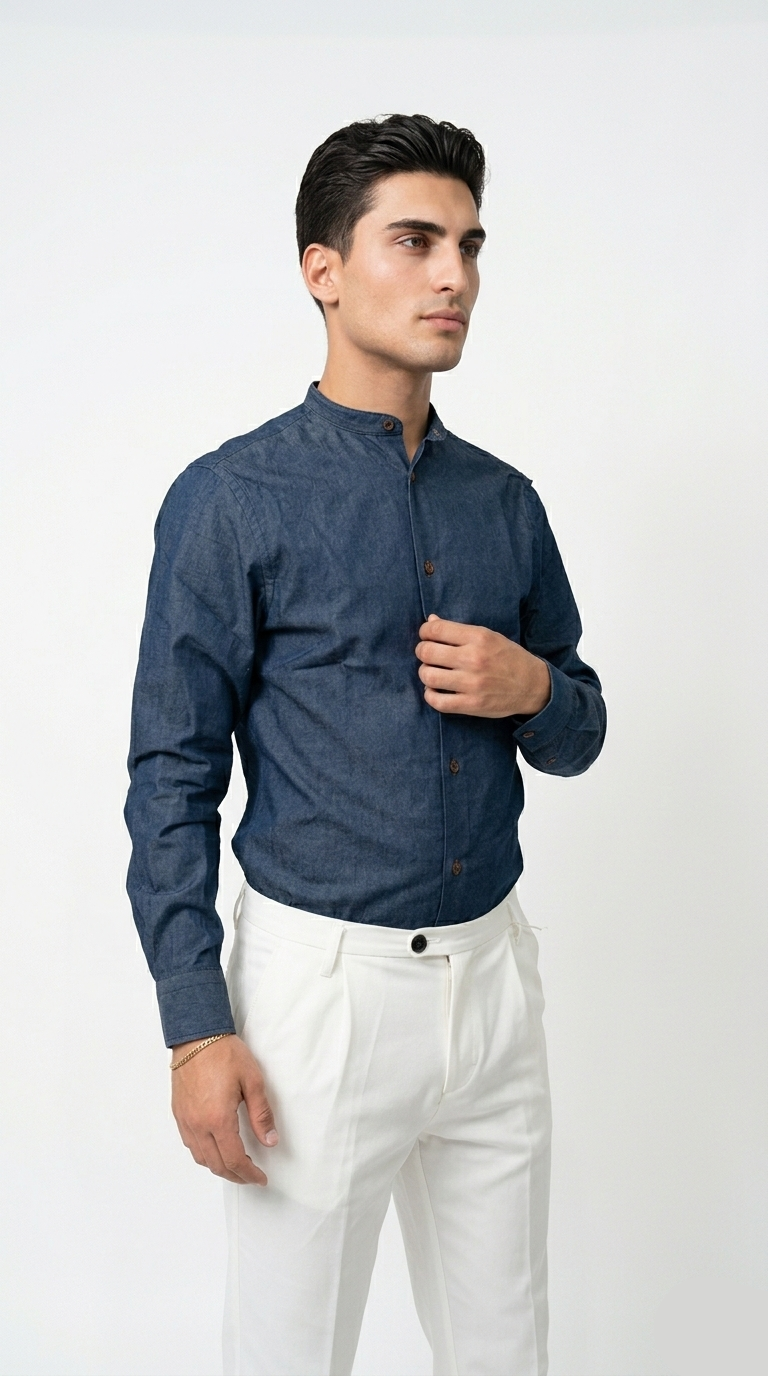 Camicia Corea blu