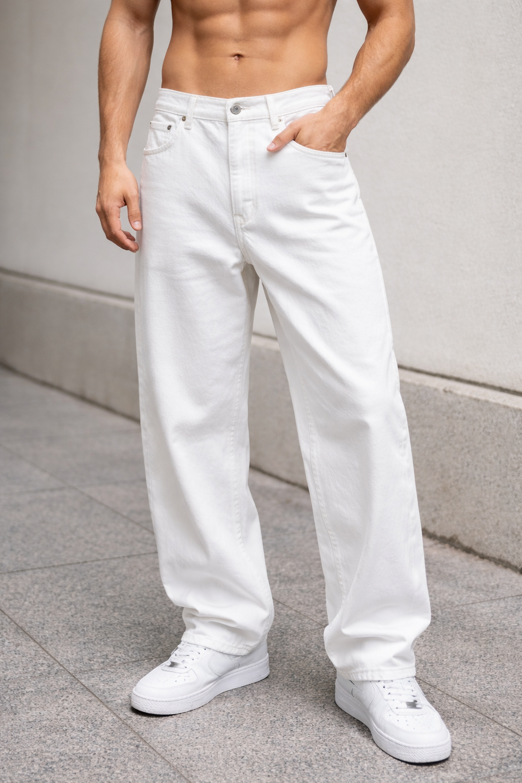 Jeans ballon white