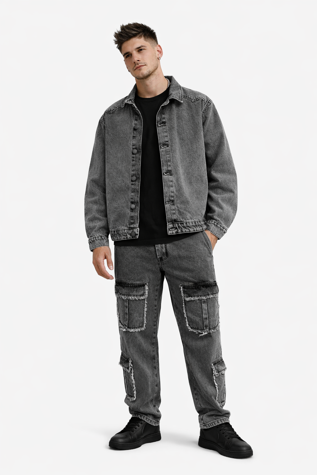 Coordinato denim tasco grey