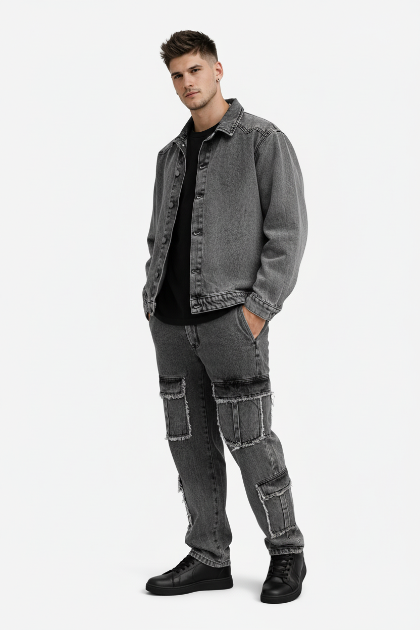 Coordinato denim tasco grey