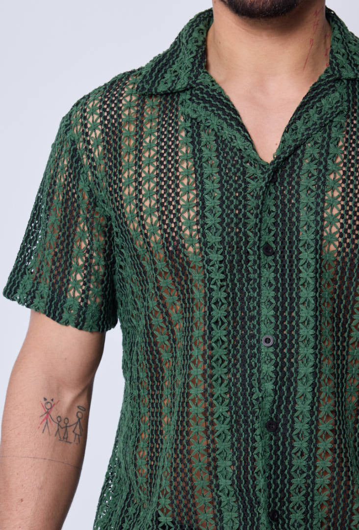 Camicia traforo oliv
