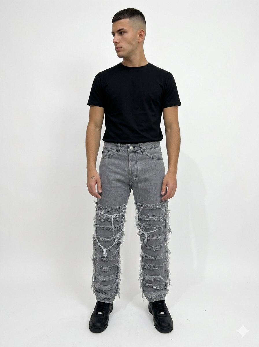 Jeans destroy grey