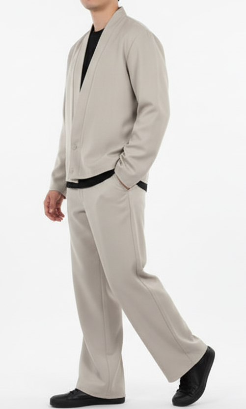Coordinato cropped beige
