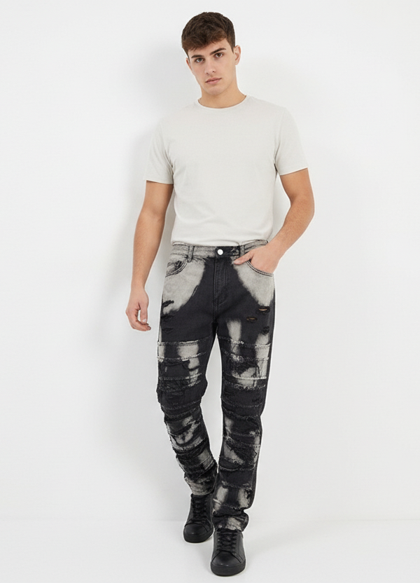 Jeans destroy B/grey