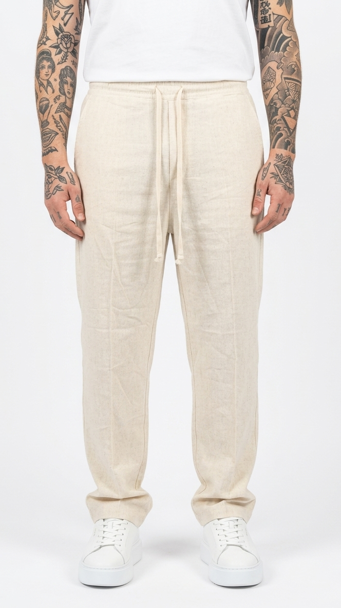 Pantalone lino baggy