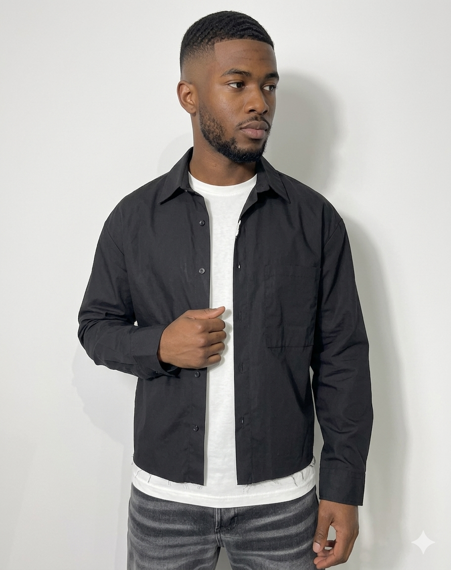 Camicia crops black