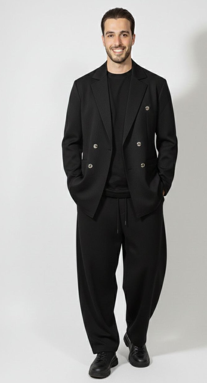 Completo doppiopetto total black