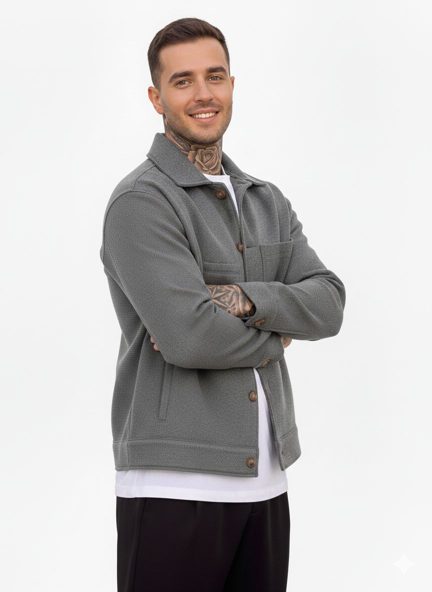 Giubbino Cropped Grigio